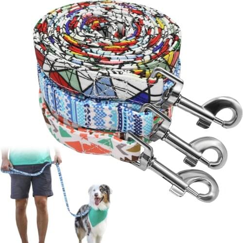 Thick Dog Leash Nylon Rope Printed Dog Cat Leash Pet Leashes Rope Puppy Leads for Outdoor Walking Training Pet Supplies