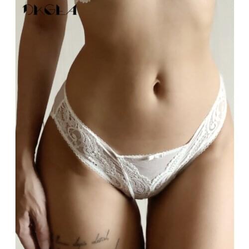 New 3 Piece Low-Rise Panties Lace White Black Red Sexy Underwear Ultra thin Transparent Briefs XL L M S Embroidery Women Panty