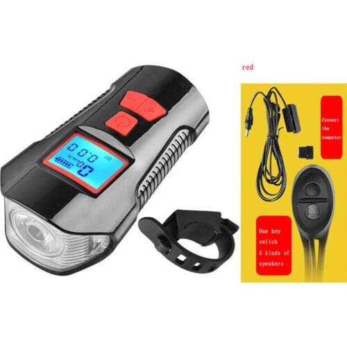 Waterproof Bicycle Light USB Charging2020modelFront Light Flashlight Handlebar w/ Horn Speed Meter LCD Screen Bicycle Taillights