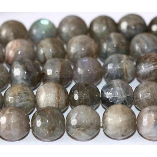 High quality Labradorite natural stone faceted round loose beads making noble Jewelry A04