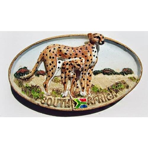 South Africa Cheetah High-grade Resin 3D Refrigerator Magnet Travel Souvenir Fridge Magnets Home Decoration Magnetic Stickers