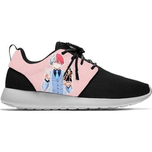 Anime Manga Boku No My Hero Academia Todoroki Shoto Sport Running Shoes Lightweight Breathable 3D Print Men Women Mesh Sneakers