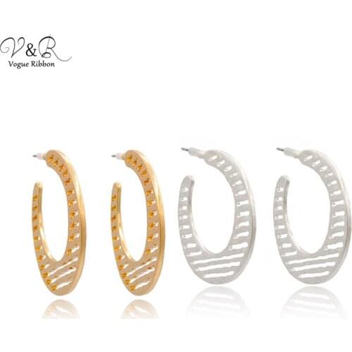 New Korean Earrings 2020 Worn Silver Plated Gold Hoop Earrings Casual Sporty Jewerly For Women Basic C-hoop Earring