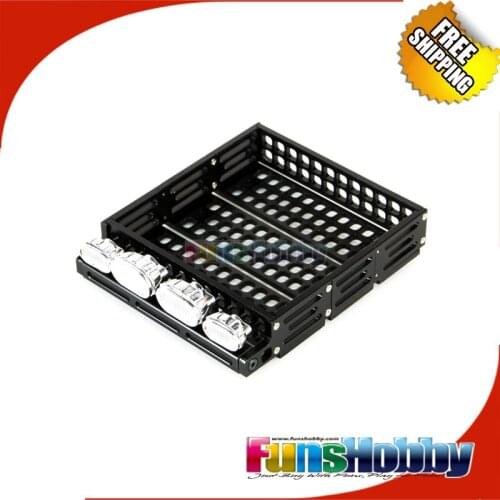 1:10 Scaled RC Crawler Accessories Metal Luggage Tray Roof Rack W/4 LED for D90 RC4WD SCX10 Cod.FH31025/FH31027/FH31029/FH31038