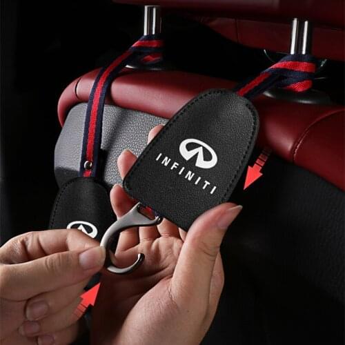 1/2Pcs Leather Multifunction Hook Up Car Seat Back Hooks For Infiniti FX35 Q50 Q30 ESQ QX50 QX60 QX70 EX JX35 G35 G37 Accessorie