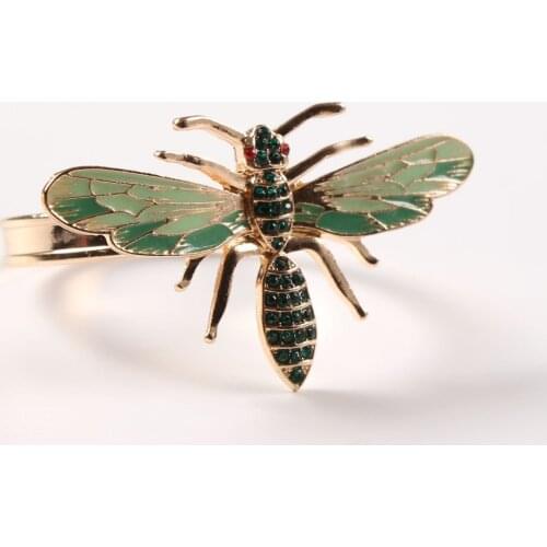 12pcs Napkin Rings Alloy Insect Dragonfly Paper Towels Holder Party Dinner Table Decoration Napkin Rings Wedding Gifts