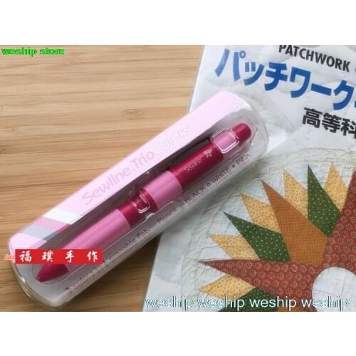 Trio colors 3 colors in 1 erasable Fabric Pencil BLACK/WHITE/PINK 0.9mm FOR patchwork 1 order=1pc