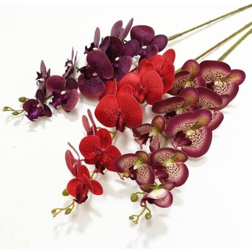 5 Pcs Latex Butterfly Orchid Flowers 9 Heads Real Touch Artificial Phalaenopsis Orchid for Home Floral Decoration