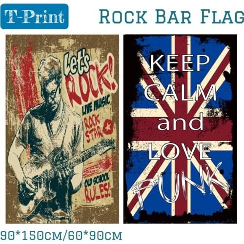 90X150CM 60*90cm Punk Rock Polyester Flag For Music Bar Band Home Office 3x5ft Banner
