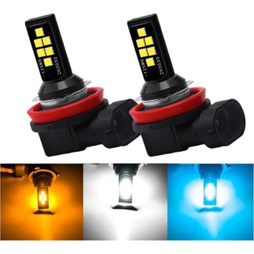 2x Auto Mistlamp H11 Led Lamp H1 H3 Led H7 9005 HB3 9006 HB4 H9 H8 H27 Led canbus Auto Led Fog Lamp Wit Ijsblauw