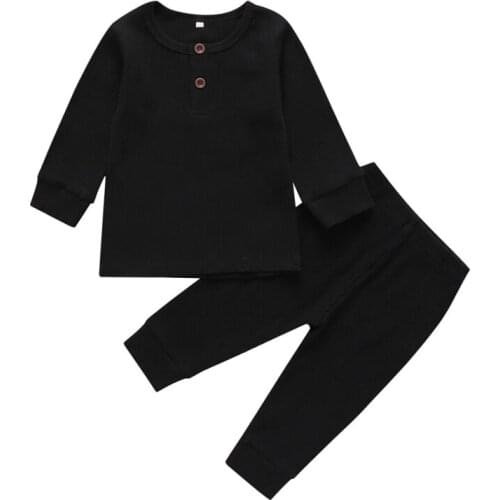 Bobora Baby Boy Girl Clothes Outfits Kids Solid Colors Sweatsuit Set Boys Girls Tracksuit Pants Set for Christmas 2PCS