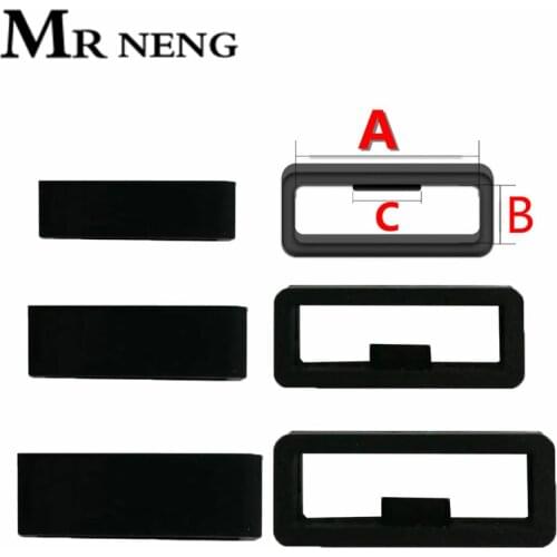 Black Silicone bezel watch accessories strap activity ring rubber strap buckle strap looping ring for watches band 18 20 22 24mm