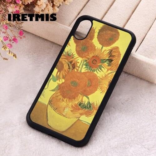 Iretmis 5 5S SE 2020 Phone Cover Case for iPhone 6 6S 7 8 Plus X Xs XR 11 12 Mini Pro Max Rubber Silicone Sunflower