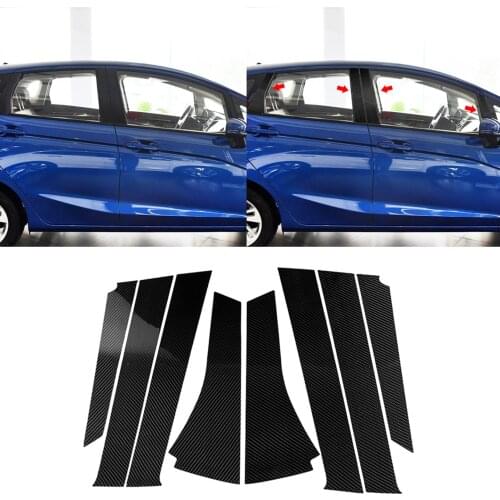 8Pcs B-Pillar Decorative Stickers Fit for Honda FIT JAZZ GK5 3rd GEN 2014-2018