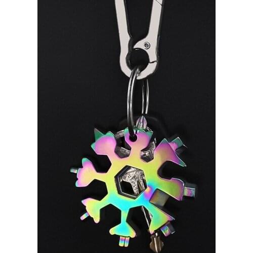 Portable Snow flake card Mini EDC Tool 18-in-1 multi-tool card combination Compact outdoor products Snowflake screwdriver Wrench