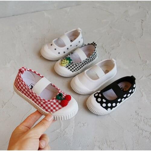 Cute Toddler Girl Shoes Plaid Dots Stars Solid Casual Canvas Shoes Kids Soft Sole Comfortable Children Baby Shoes детская обувь
