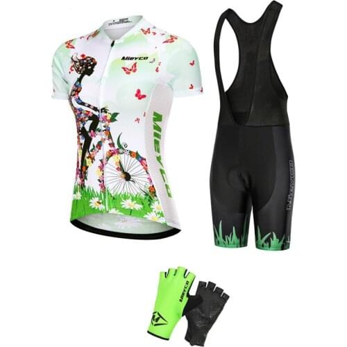 Womens Cycling Jersey Set Equipamento De Ciclismo Summer Short Sleeve Bicycle Team MTB Sportswear Suit Breathable Bike Uniform