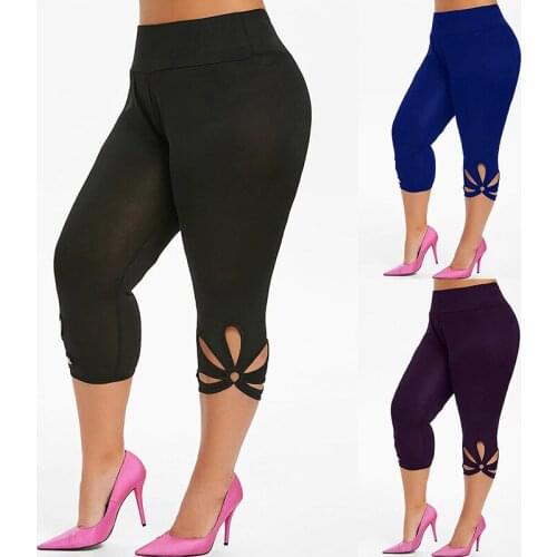 Fashion Women Clothing Elasticity Leggings Women High Waist Plus Size Solid Hollow Pants Casual Summer Fitness Jeggings Legging
