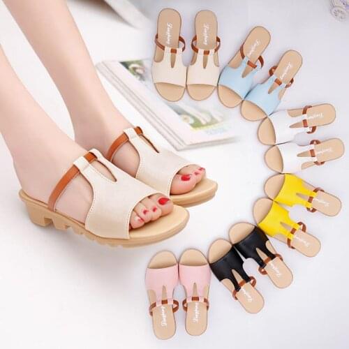 Summer WomenS Shoes, Flip-Flop Sandals And Slippers, WomenS Flat-Bottomed Non-Slip Korean Fashion Slope Heels Soft-Soled Shoes