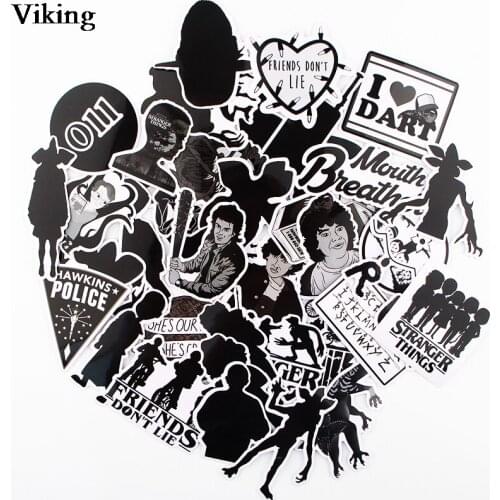 10sets/lot Stranger Things Stickers 44 Pcs/set Laptop Car Skateborad Sticker PVC Stickers Scrapbooking Stickers Decals G0240