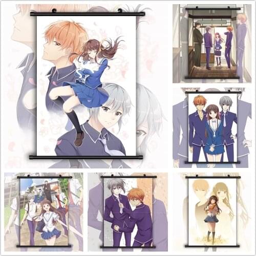 Home Decoration Wall Art Painting Fruits Basket Plastic Hanging Scrolls Japanese Anime Canvas Print Picture Poster Living Room