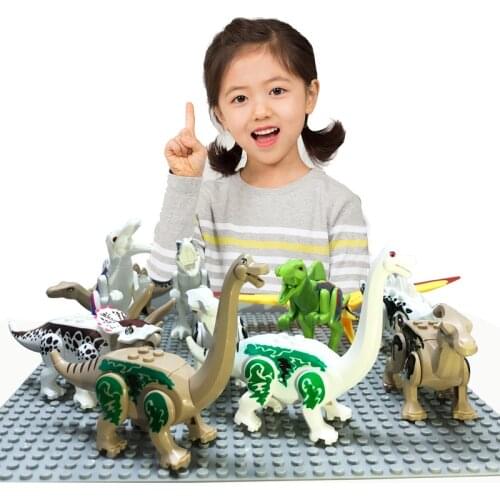 NEW Assemble Dinosaur Building Blocks Dinosaur World Triceratop Model Toys for Children Animal Bricks Birthday Gift