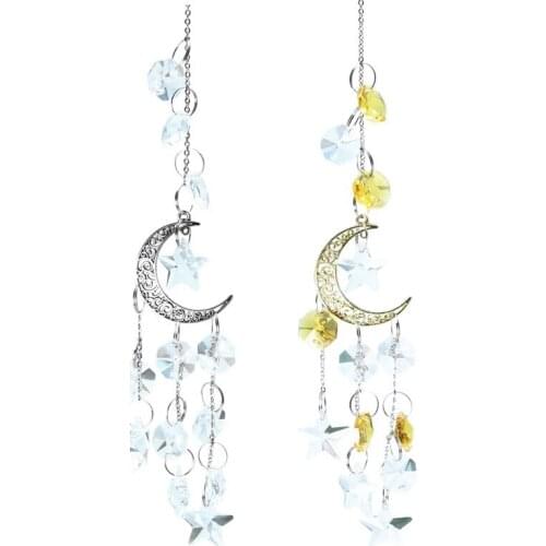 Pentagon Star Bell Moon Bell Garden Pendant Window Pendant Gold Moon Starfish Creative Garden Window Hanging Home Decor Tools