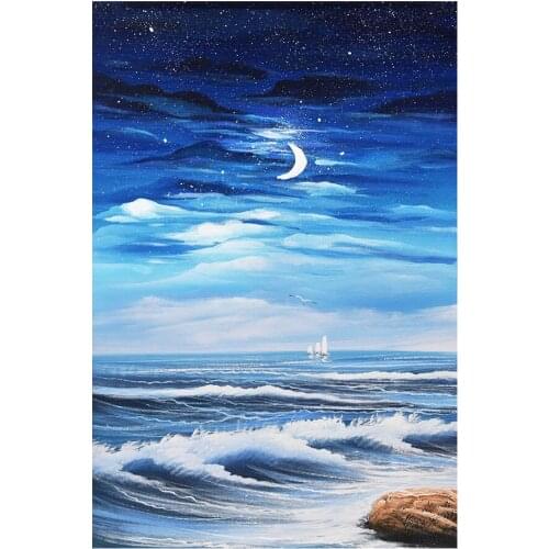 Late Night Sea Scenery Diamond Painting Round Full Drill Scenic Nouveaute DIY Mosaic Embroidery 5D Cross Stitch Home Decor Gifts