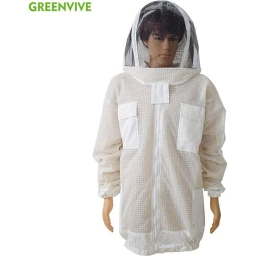 Professional Anti Bee Suit 3 Layer Air-through Protective Clothing Bee Suit with Removable Hat Ventilated Beekeeping Jacket