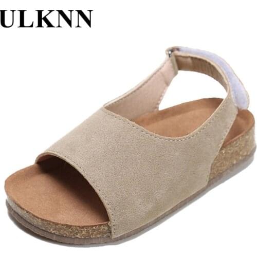 ULKNN Literature Art kids Sandals 2020 Summer Soft Anti-slip Wear-Resistant Casual Bockenheim Cork Children Sandals