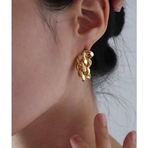 Long Chain Earrings For Women Metal Gold Silver Color Tassel Stud Earring Female Fashion Personality Jewellery Gift