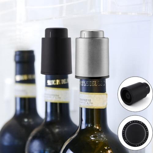 Vacuum Wine Stopper Red Bottle Cap Stopper Silicone Sealed Champagne Bottle Stopper Timing Retain Freshness Wine Plug Bar Tools