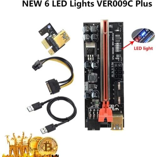 Newest PCIE Riser 009S Plus Video Card Extension Cable Adapter PCI Express Riser VER009C PCIE X1 To X16 Riser Card For Mining