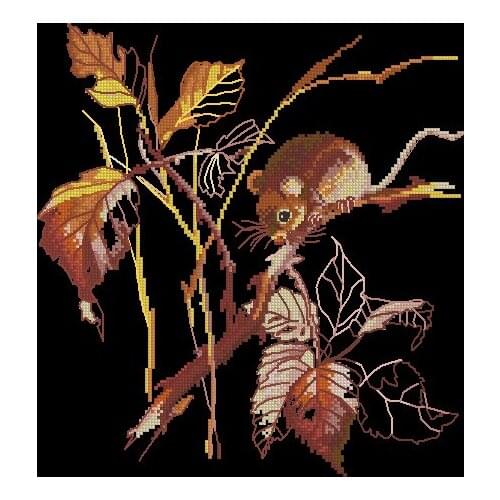 Top Quality Beautiful Lovely Counted Cross Stitch Kit Mouse At Night In the Dark