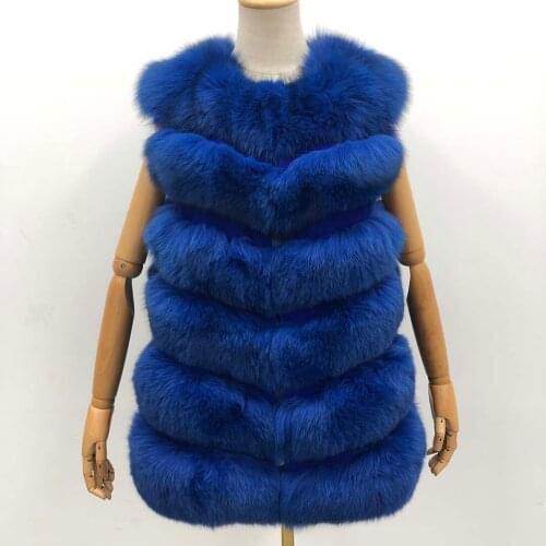 High Quality Womens Authentic Fox Jacket Six Section Fox Vest Natural Fur Fashion Vest
