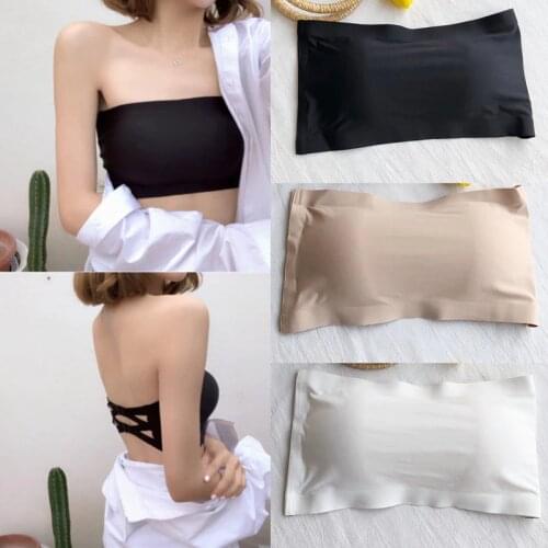 1/2pcs Optional Summer Girls Strapless Elastic Bra Womens Stretchy Wrap Tube Top Bandeau Cropped Tanks Laides Underwear Tops