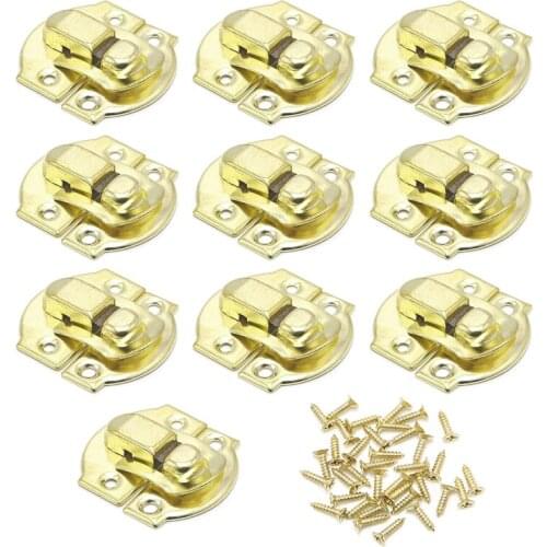 10x Antique Metal Lock Catch Curved Buckle Horn Clasp Hook Gift Jewelry Box Padlock