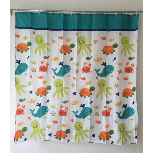 2016 Waterproof Polyester Shower Curtain Sea Animals Fabic Bath Curtains Cortinas Para Banheiro Hot Sale