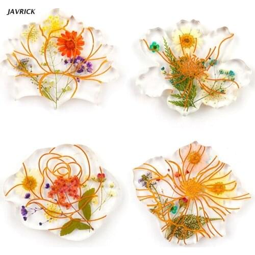 4 Pcs Flower Shape Coaster Epoxy Resin Mold Handmade Cup Mat Silicone Mould DIY Crafts Jewelry Home Decorations Casting