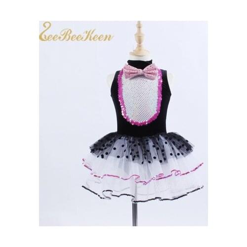 Ballet Dress Ballet Tutu Party Princess Dress Black Sleeveless Stage Performance Show Children Tutu Ballet Dance Dress For Girl