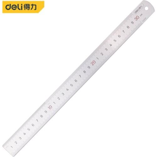 Deli 300mm Double Sided Stainless Steel Straight Ruler Metal Scale Precision Measuring Hand Tool Stationery Drafting Accessory