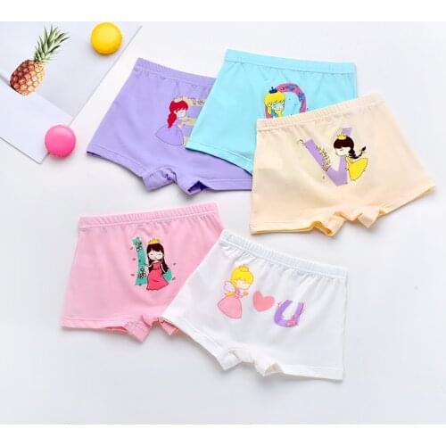 HPBBKD 5Pcs/lot Girls Cotton Boxer Briefs Girl Panties Girls Boxer Shorts Childrens Panties Kids Underwear For 2-14 Years GU211