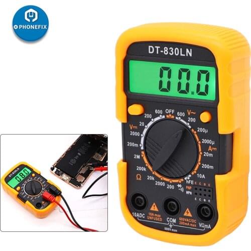 DT-830LN Portable Digital Multimeter LCD Backlight Display Current Meter Tester AC DC Voltage Amp Ohm Ammeter Tester