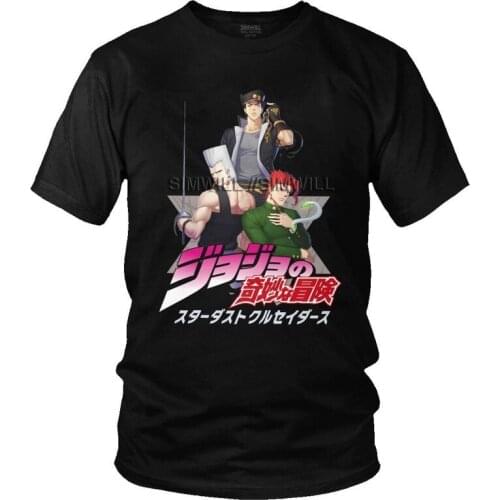 Jojo Bizarre Adventure Tshirts Men Graphic Tee Tops Cotton T Shirt Short Sleeve Jotaro Kujo Noriaki Kakyoin T-shirt Gift Clothes