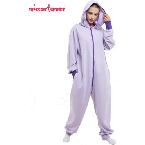 Purple Ninja Long Sleeved Hooded One-Piece Women Pajamas Onesie Sleepwear Jumpsuit Costume Outfits