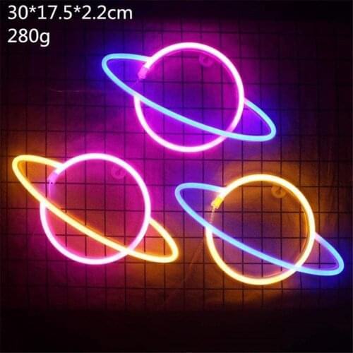 Hot Planet Bar Neon Sign Light Party Wall Hanging LED for Window Art Wall Party Decor Neon Lights Lamp USB or Battery Powered