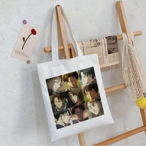 Titans Attack Anime Canvas Bag Classic Shoulder Bag Shopper Harajuku Punk Gothic Style Large Capacity Women Bags Vintage Handbag