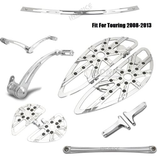 Chromed Gauge cnc cut Floorboards Brake shift linkage levers for harley touring 1997-2007 FLHX FLHT Windshield trim linkages