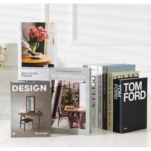 Simulation Fake Books Decoration Fashional Luxury Home Decor Ornaments Study Soft Book Box Model Vintage For Cafe Club Hotel