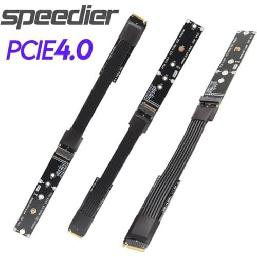 ADT M.2 For NVMe SSD Ribbon Extension Cable Solid Drive Riser Card Gen 4.0 M2 To PCI-Express 4.0 X4 PCIE 64G/bps M Key Extender